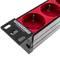 Regleta de enchufes rojos para armario rack 19