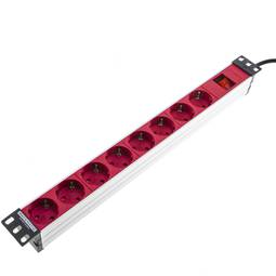 Regleta d'endolls vermells per armari rack 19