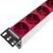 Regleta d'endolls vermells per armari rack 19
