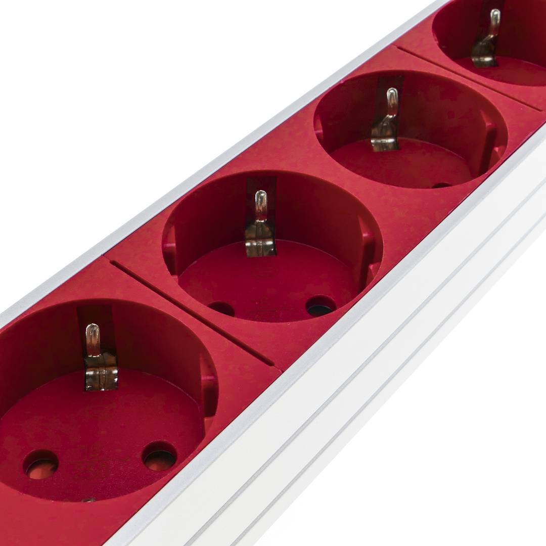 Regleta d'endolls vermells per armari rack 19