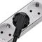 Regleta d'endolls d'alumini per a armari rack 19” 1U amb 8 Schuko blancs i interruptor