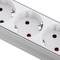 Regleta d'endolls d'alumini per a armari rack 19” 1U amb 8 Schuko blancs i interruptor