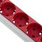 Réglette aluminium avec 9 prises Schuko rouges pour armoire rack 19