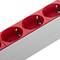 Réglette aluminium avec 9 prises Schuko rouges pour armoire rack 19