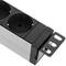 Regleta d'endolls d'alumini per a armari rack 19” 1U amb 6 Schuko negres i interruptor tipus B