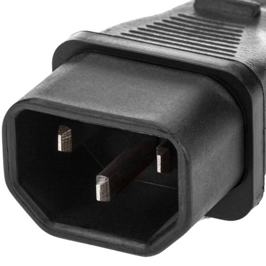 Aluminum power strip for 19” 1U rack cabinet with 8 red Schuko switches and C14 connector