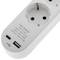 Multiprise avec 5 prises Schuko avec 1 port USB et 1 USB-C blanc et câble 1,5m