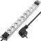 Presa multipla PVC con 9 spine Schuko bianche per armadio rack 19” 1U