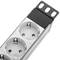 Presa multipla PVC con 9 spine Schuko bianche per armadio rack 19” 1U