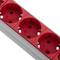 Listwa PCV z 9 czerwonymi wtyczkami Schuko do szafy rack 19” 1U