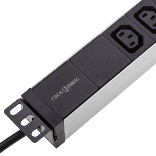 Barrette d'alimentation en PVC pour armoire rack 19