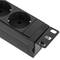 PVC strip met 9 Schuko type stopcontacten en zwarte behuizing voor 19” 1U rack kast