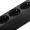 PVC strip met 9 Schuko type stopcontacten en zwarte behuizing voor 19” 1U rack kast