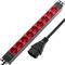 Barrette d'alimentation en PVC pour armoire rack 19