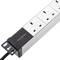 Multipresa per armadio rack 19” 1U con involucro in PVC bianco e grigio 7 UK BS