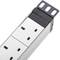 Multipresa per armadio rack 19” 1U con involucro in PVC bianco e grigio 7 UK BS