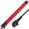 Stekkerdoos voor rackkast 19” 1U met 7 UK BS rode en grijze PVC-behuizing