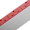 Stekkerdoos voor rackkast 19” 1U met 7 UK BS rode en grijze PVC-behuizing