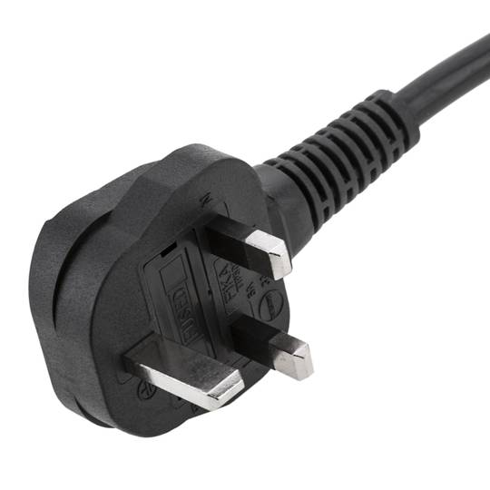 Stekkerdoos voor rackkast 19” 1U met 7 UK BS rode en grijze PVC-behuizing