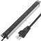 Power strip for rack cabinet 19” 1U with 8 black NEMA 5-15 USA and gray PVC casing