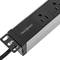 Power strip for rack cabinet 19” 1U with 8 black NEMA 5-15 USA and gray PVC casing