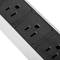 Power strip for rack cabinet 19” 1U with 8 black NEMA 5-15 USA and gray PVC casing