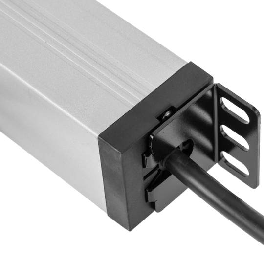 Power strip for rack cabinet 19” 1U with 8 black NEMA 5-15 USA and gray PVC casing