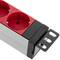 Barra de alimentação para armário de rack 10” 1U com 4 Schuko vermelho PVC