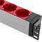 Barra de alimentação para armário de rack 10” 1U com 4 Schuko vermelho PVC