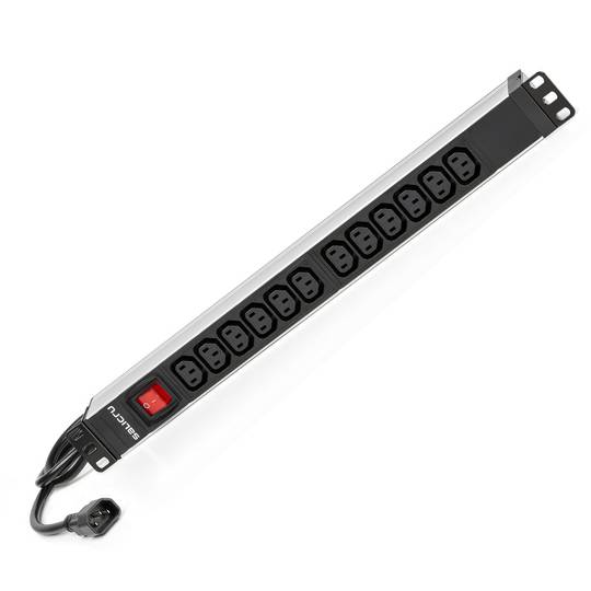 Listwa zasilająca Salicru z 12 gniazdami IEC C13 do szaf 1U 19