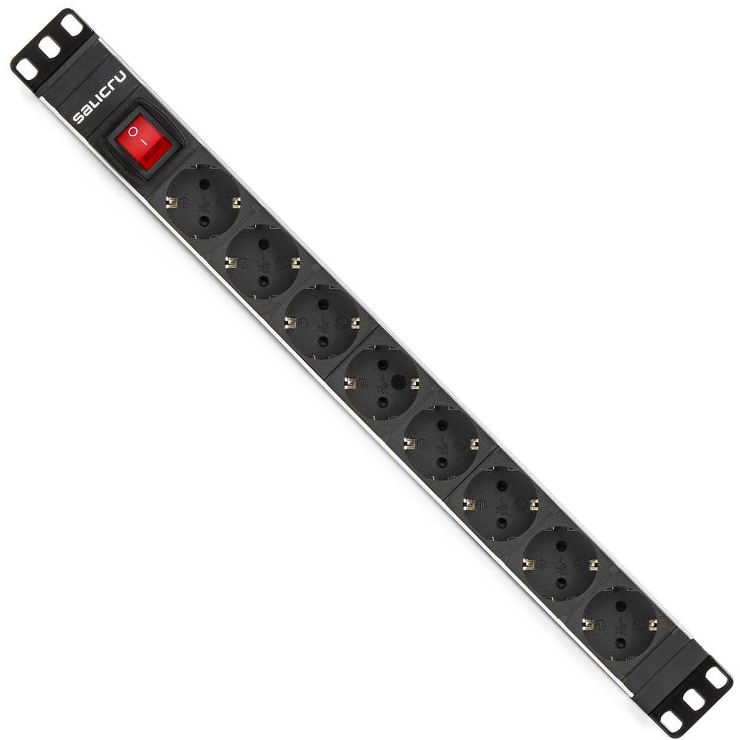 Presa di corrente Salicru con 8 prese Schuko per rack 1U 19