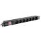 Regleta PDU 1U con 7 salidas AC tipo F y un acoplador C14 de Lanberg 07F-0200-IEC-BK