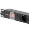 Regleta PDU 1U con 7 salidas AC tipo F y un acoplador C14 de Lanberg 07F-0200-IEC-BK