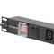 Ciabatta 1U con 10 prese CA con accoppiatore C13 e LED nero di Lanberg PDU-10I-0200-IEC-BK