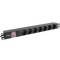Regleta 1U con 7 salidas AC tipo F negro de Lanberg PDU-07F-0200-BK