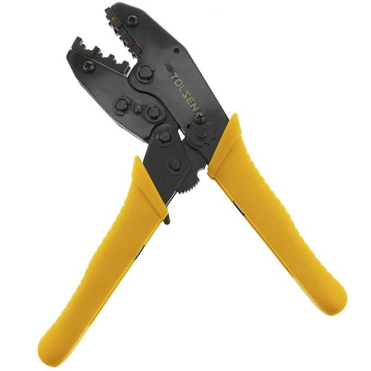 Crimping tool for insulated electrical cable ends connector terminals
