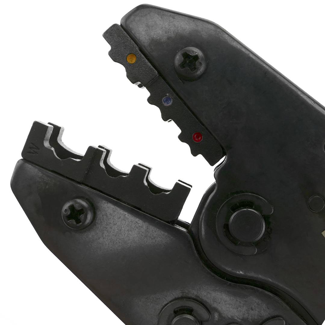 Crimping tool for insulated electrical cable ends connector terminals