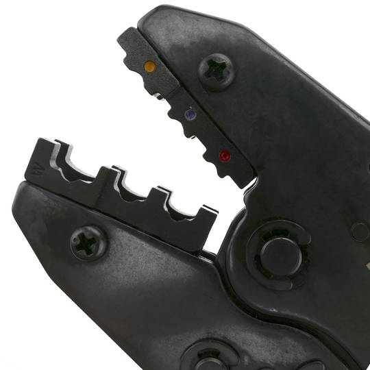 Crimping tool for insulated electrical cable ends connector terminals