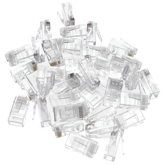 UTP connector Cat.5e RJ45 male to crimp to 100-pack cable