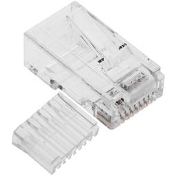 Conector UTP Cat.6 RJ45 macho para crimpar a cable 100-pack