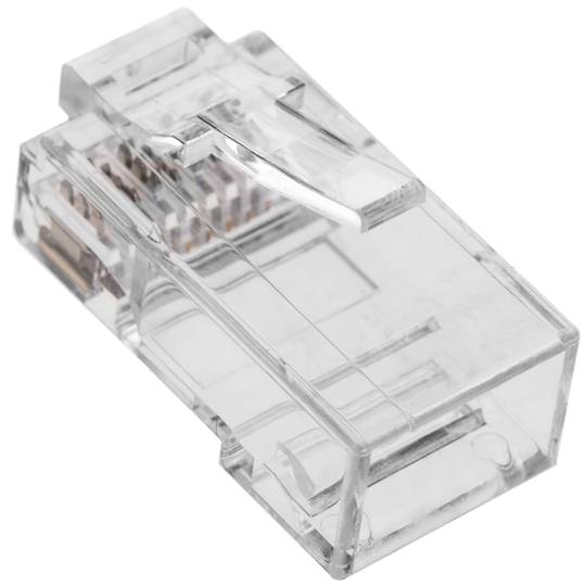 Conector UTP Cat.6 RJ45 macho para crimpar a cable 100-pack