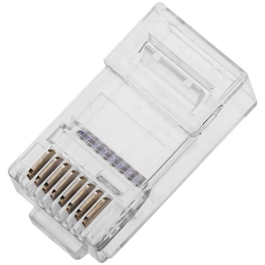 Conector UTP Cat.6 RJ45 macho para crimpar a cable 100-pack