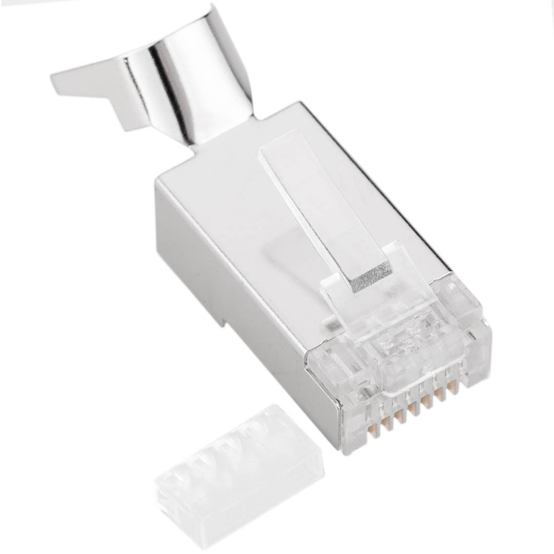 Złącze męskie FTP kat.6A RJ45 do zaciskania 25 sztuk