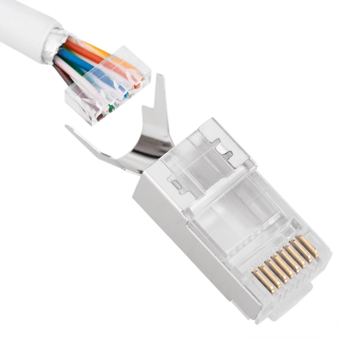  CableCreation Conectores RJ45 Cat6, paquete de 100 extremos RJ45  Cat6, conectores de crimpado de cable Ethernet, enchufe de red UTP para  cable sólido y cable estándar, transparente : Electrónica