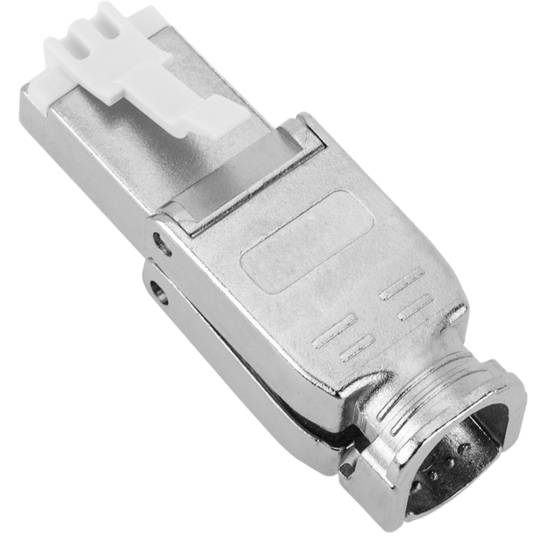 Conector FTP Cat.6A RJ45 macho crimpado sin herramientas