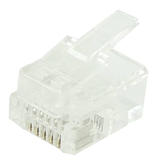 Male RJ12 phone jack 6P6C Crimp - Cablematic