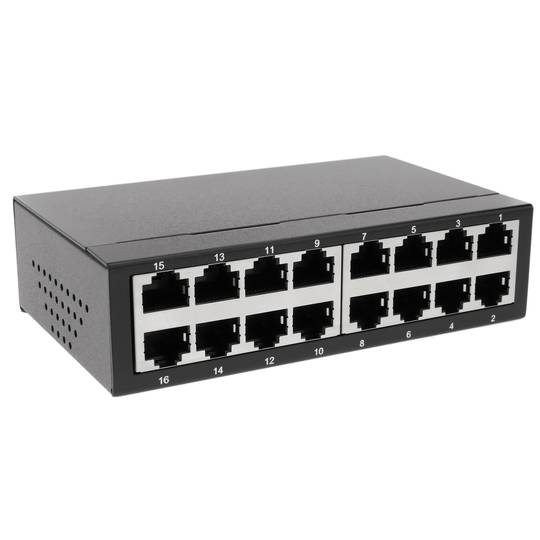 Lan Ethernet Switch 10100 Mbps 16 Ports Rj45 Utp For Desktop Cablematic 3901