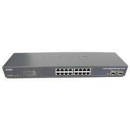 Przełącznik RACK 19 "WEB Giga Switch 10/100/1000 Mbps 16 UTP i 2 SFP