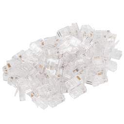 Packung mit 100 Einheiten transparenter RJ-45 U/UTP (UTP) Cat5e-Stecker von Lanberg PLU-5000