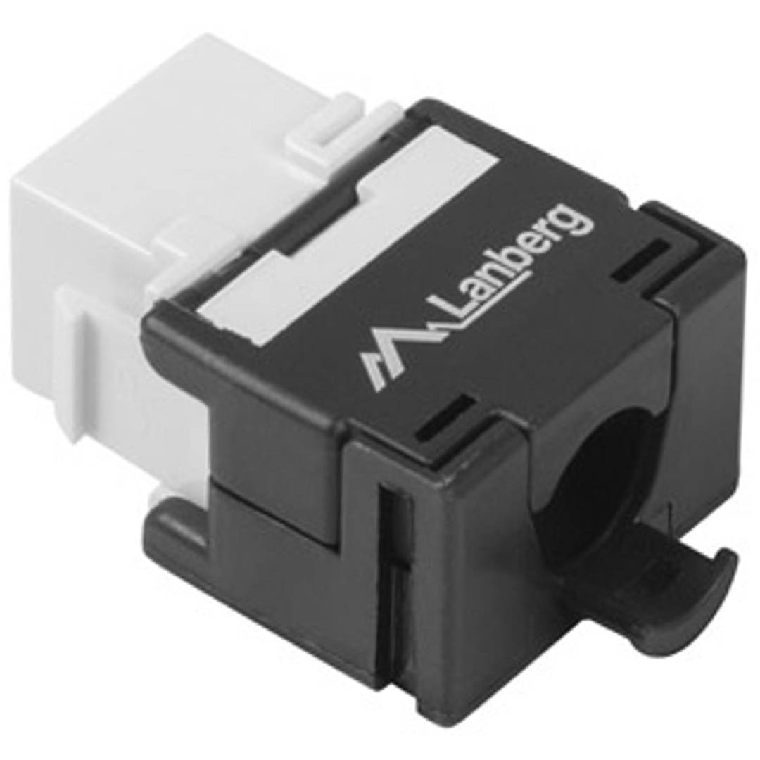 Lanberg KSU6-2000 Preto/Branco Cat6 RJ-45 Conector Fêmea, 22/26 Pino Plano